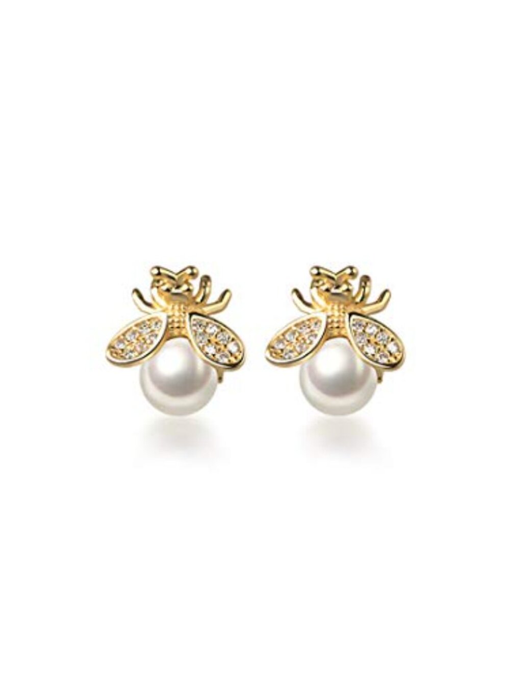 Solid 925 Sterling Silver Bumble Bee Stud Ears for Women Teen Girls
